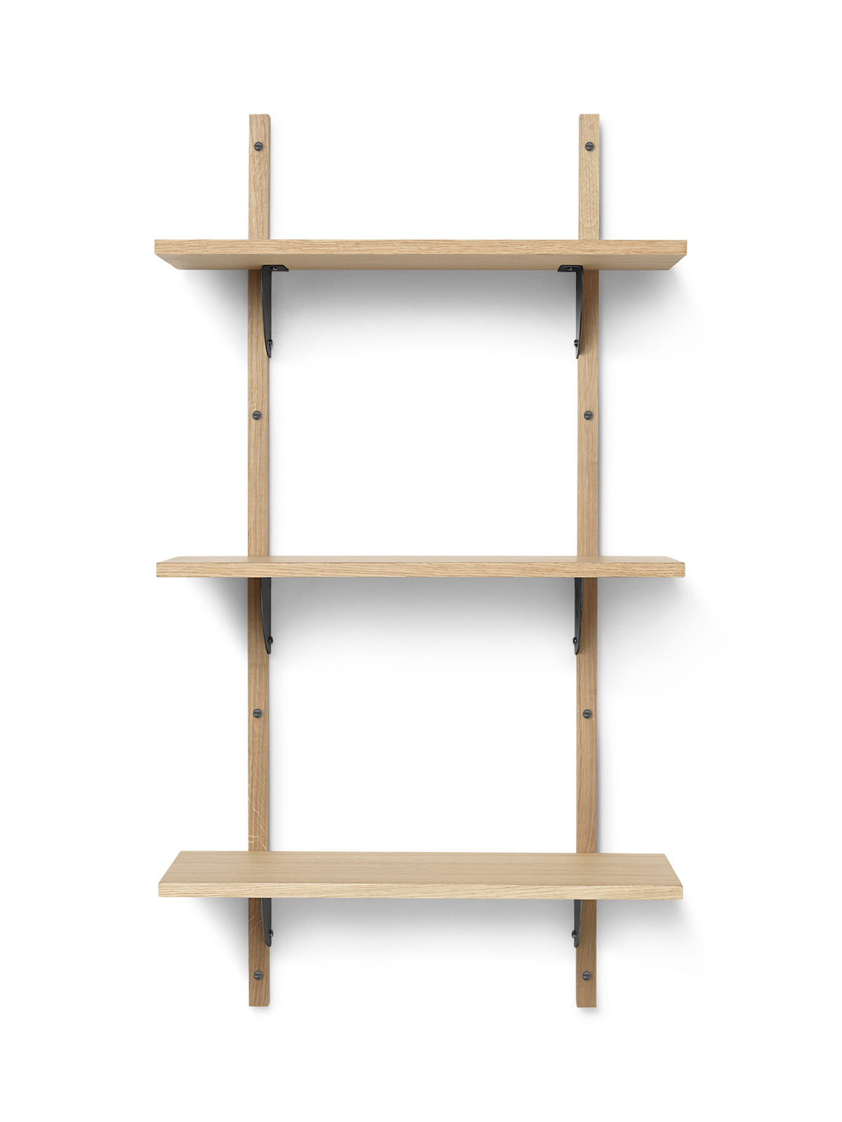 Ferm Living Sector Shelf Triple/Narrow - Oak/Black Brass