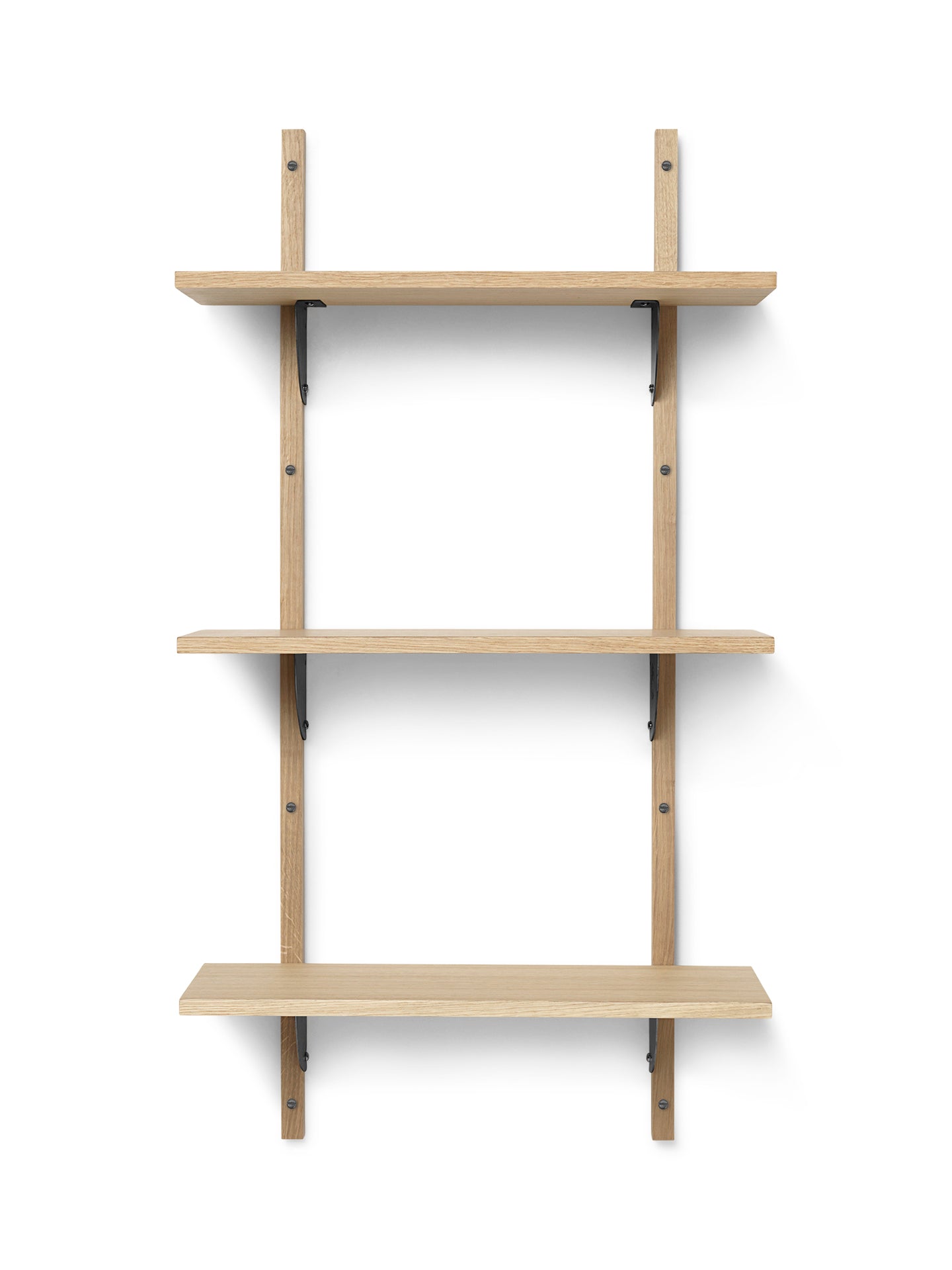 Ferm Living Sector Shelf Triple/Narrow - Oak/Black Brass