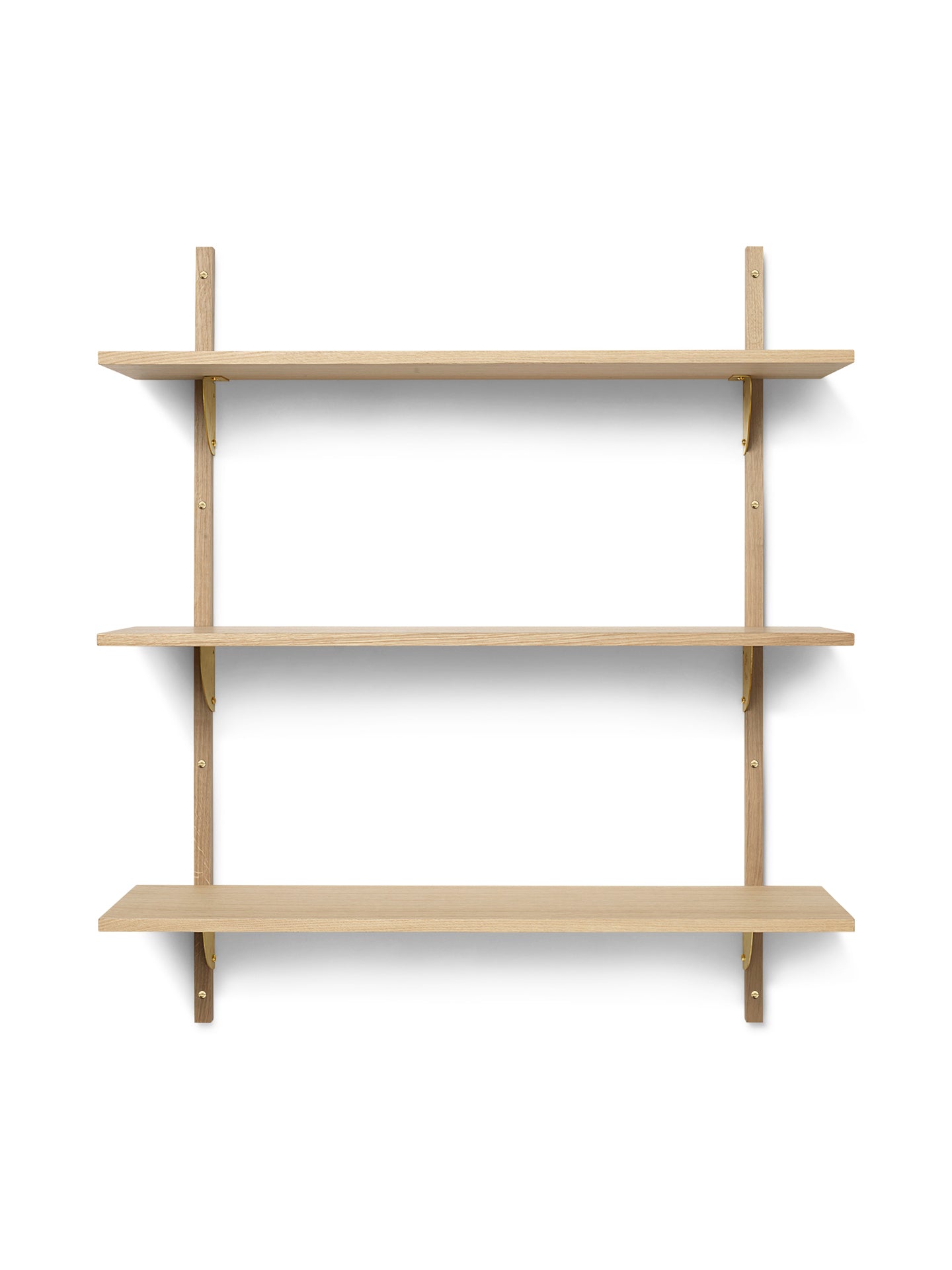 Ferm Living Sector Shelf Triple/Wide - Oak/Brass