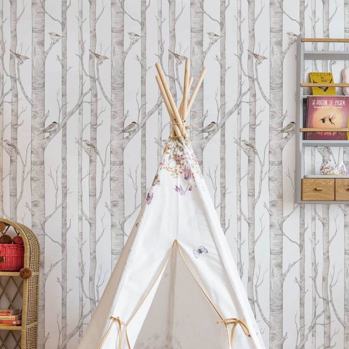 Dekornik wallpaper Birch Forest stripes 50 x 280