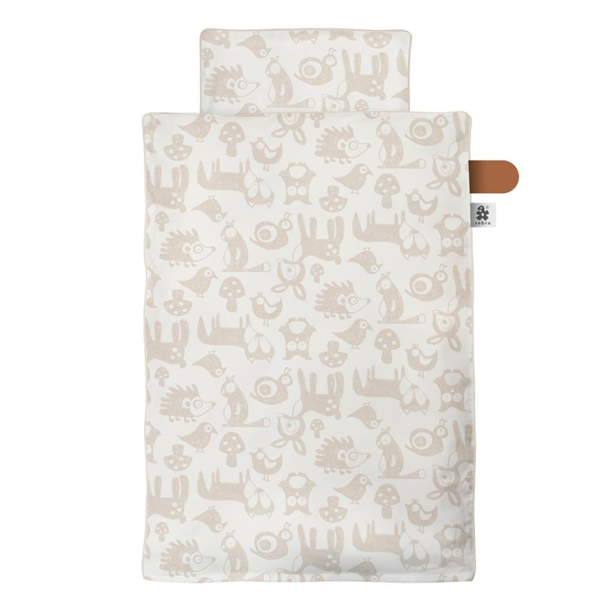 Sebra, linge de lit, bébé, imprimé autruche beige