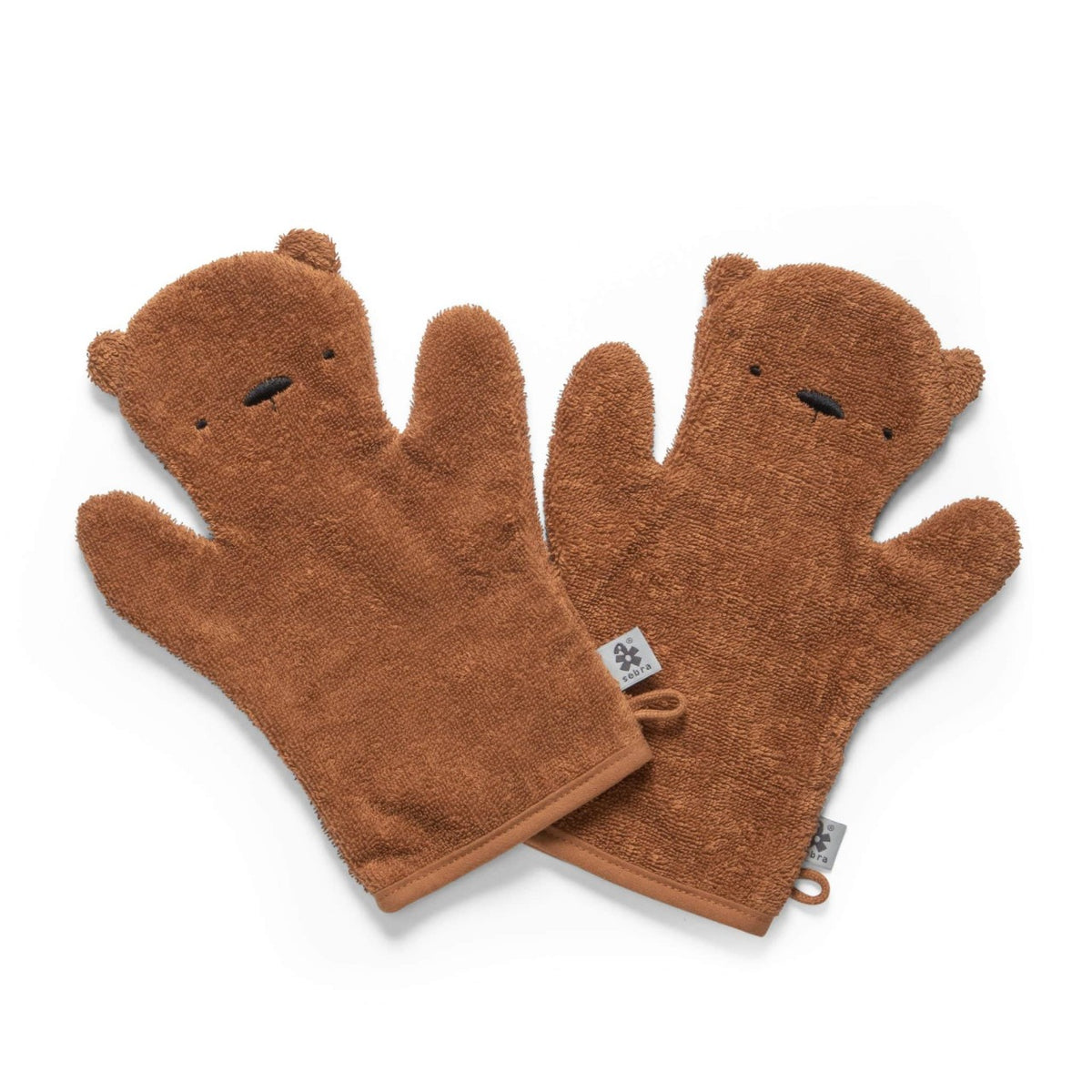 Sebra terrycloth bath glove set, Milo the bear