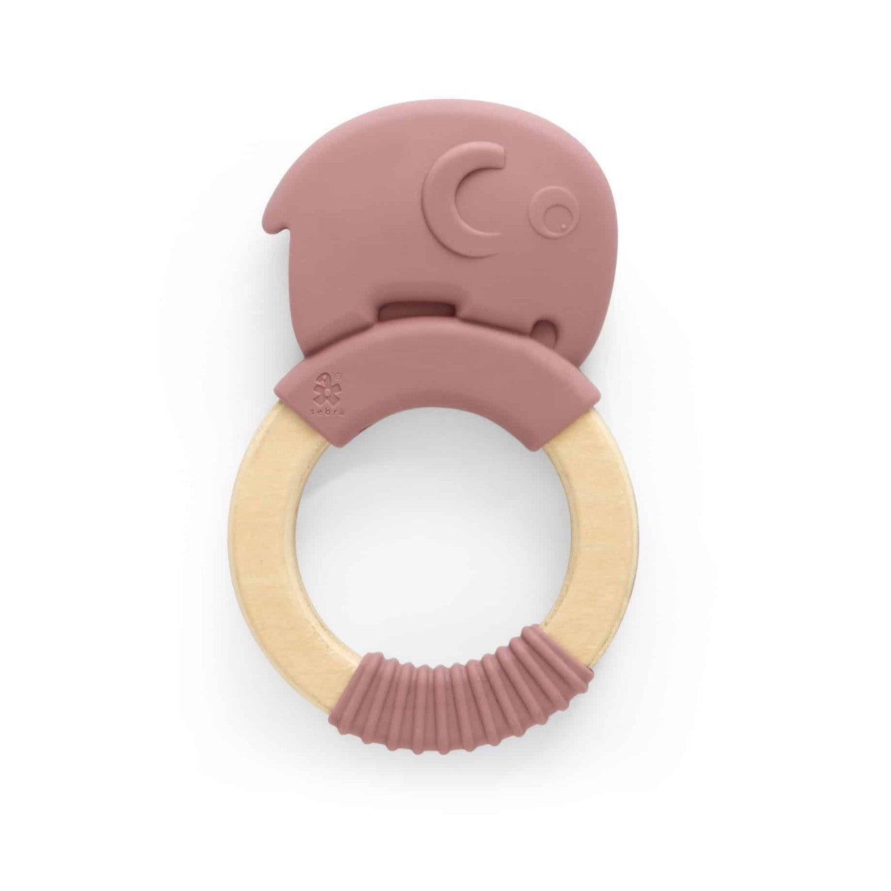 Sebra Silikon Beissring auf Holzring, Fanto Vintage Rose