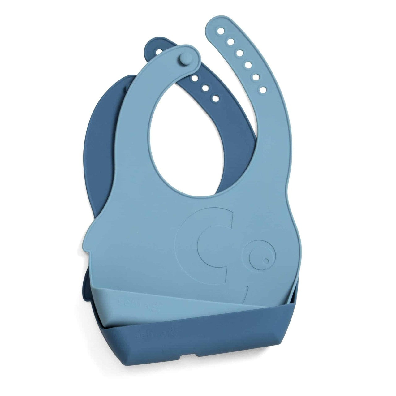 Sebra Silicone Bib Set Vintage Blue