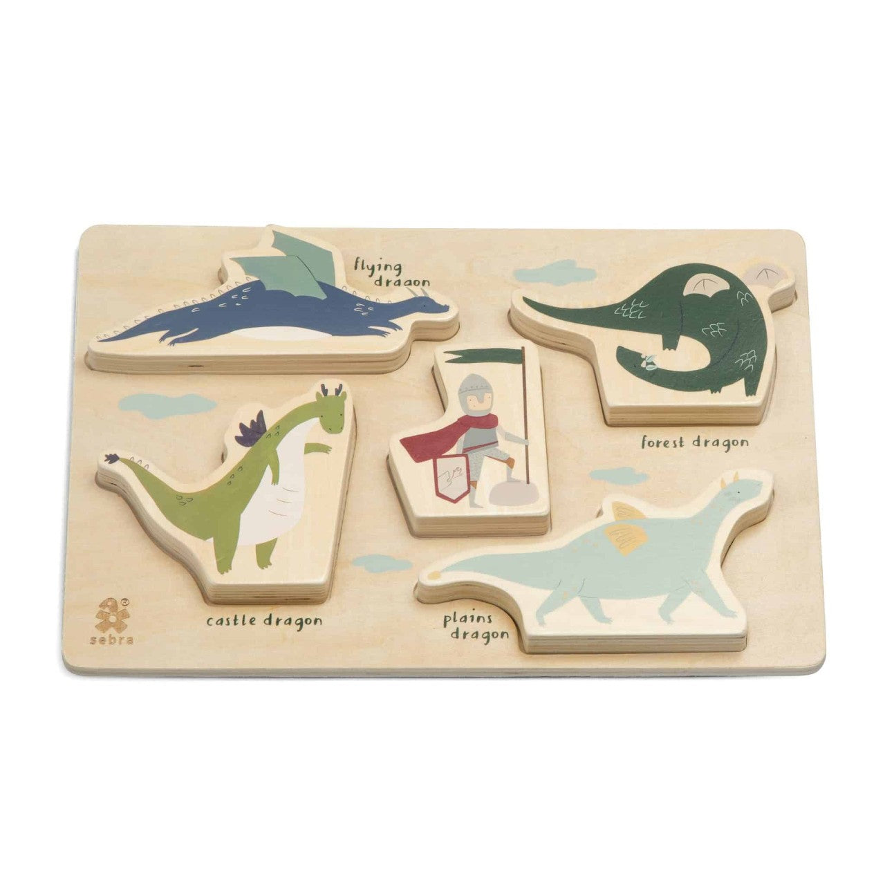 Puzzle del drago Sebra, legno