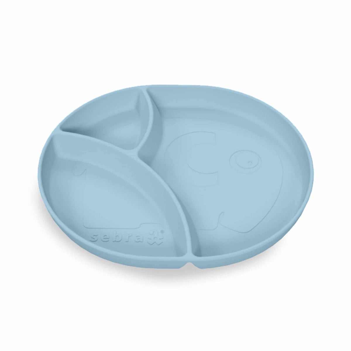 Sebra MUMS, Assiette-menu à 3 compartiments bleu poudre