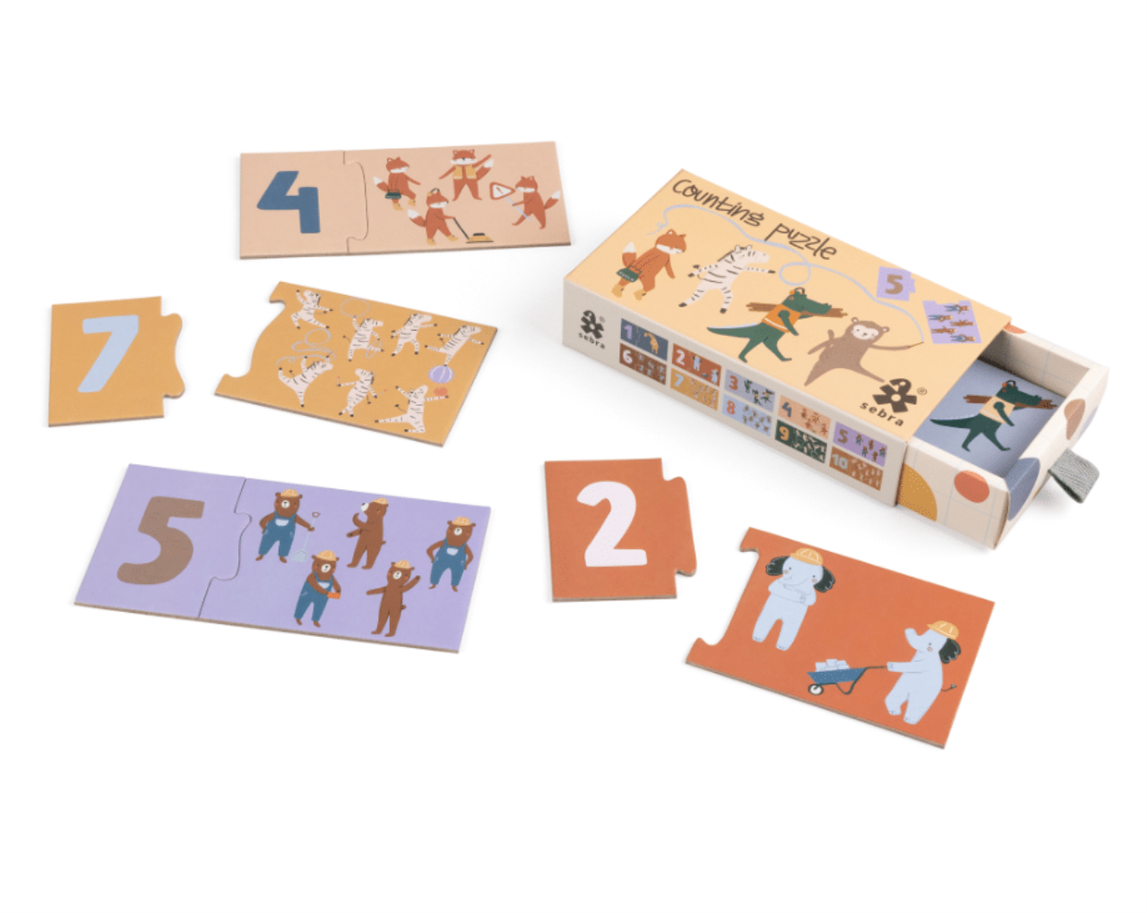 Puzzle di Sebra con numeri da 1 a 10