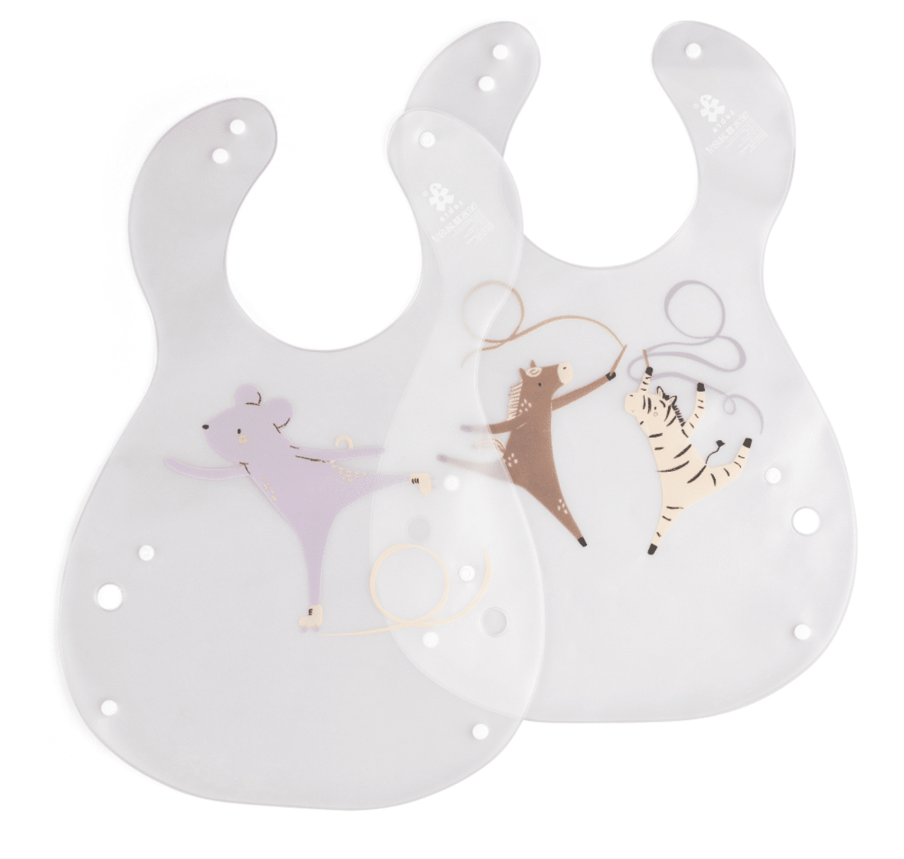 Sebra plastic bib set of 2
