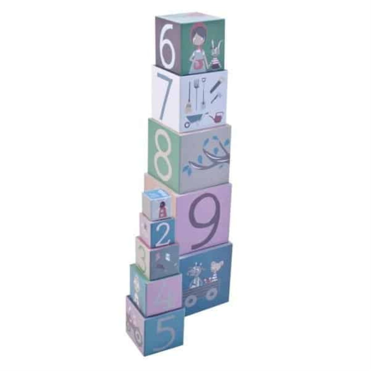 Sebra stacking blocks numbers/animals farm 10pcs