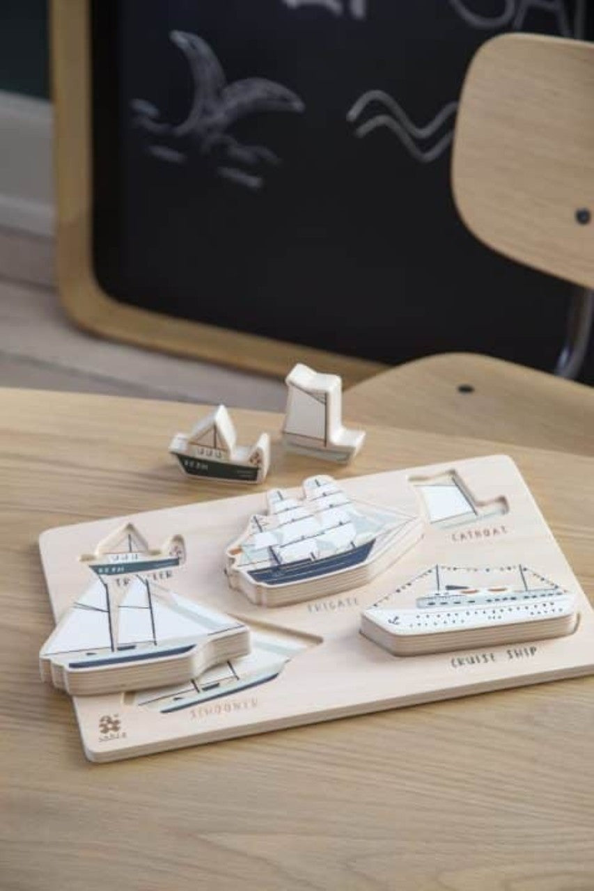 Sebra Puzzle à assembler Bateaux, bois
