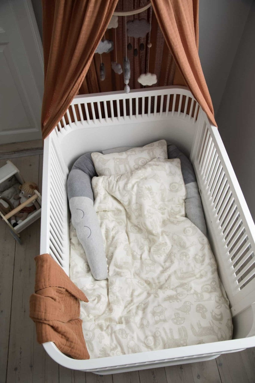 Sebra, linge de lit, bébé, imprimé autruche beige