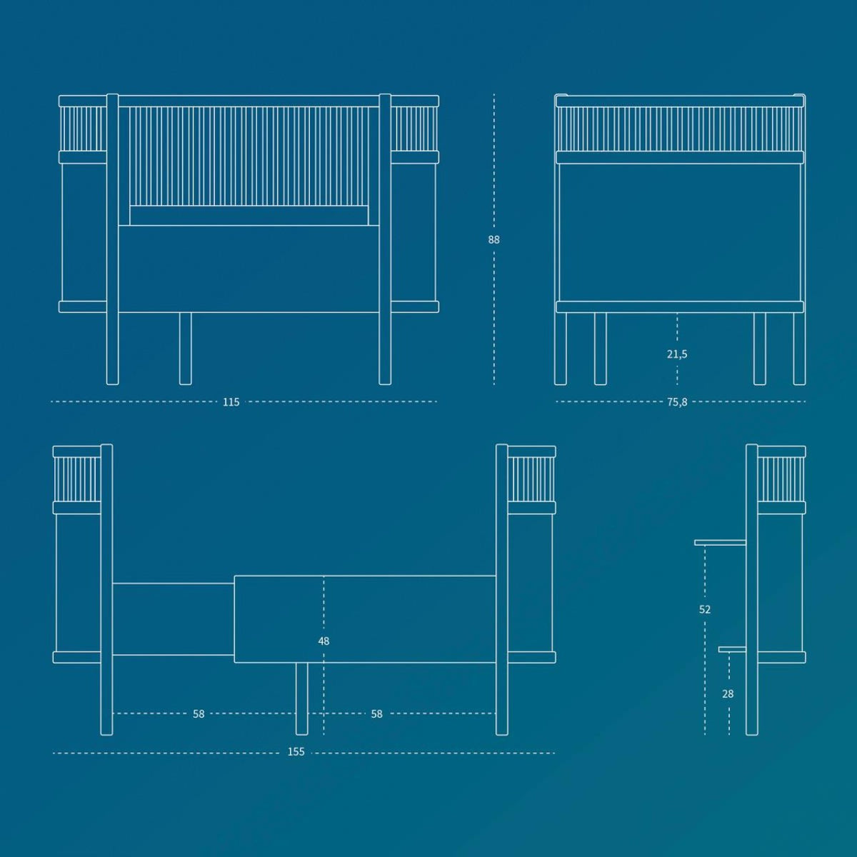 Sebra Das Sebra Bett, Baby & Junior classic white