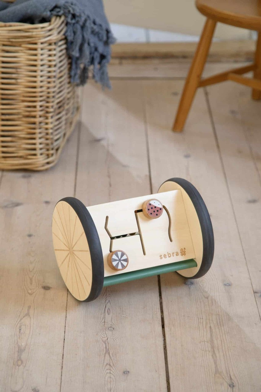 Sebra Miroir d'activité roulant en bois