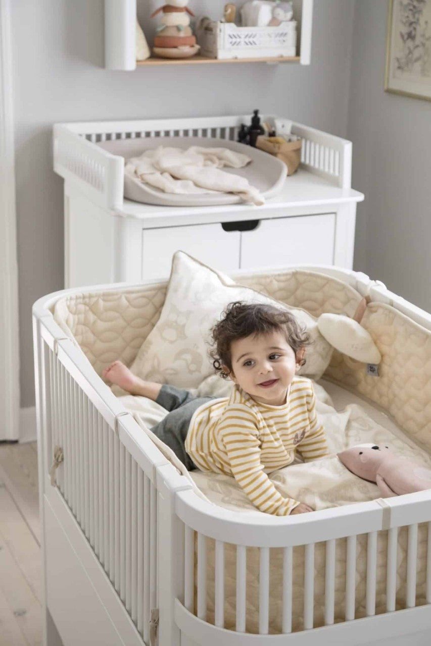Sebra, linge de lit, bébé, imprimé autruche beige