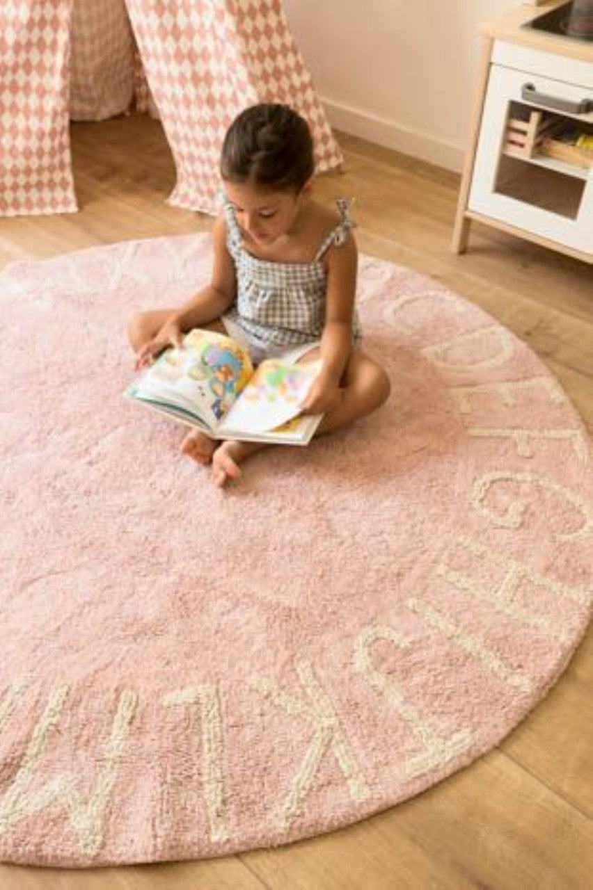 Lorena Canals Teppich Round ABC Vintage, Rosa