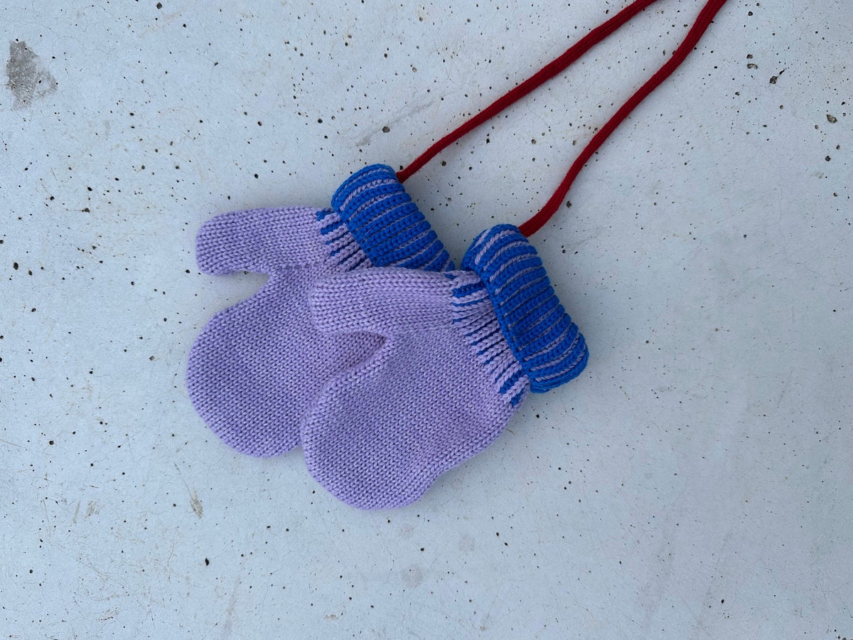 Happy Mess Gants Mérinos Violet Bleu