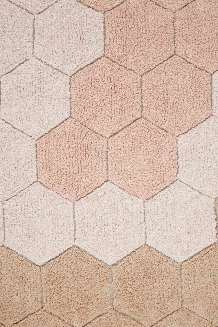 Lorena Canals Tapis rond Honeycomb Rose