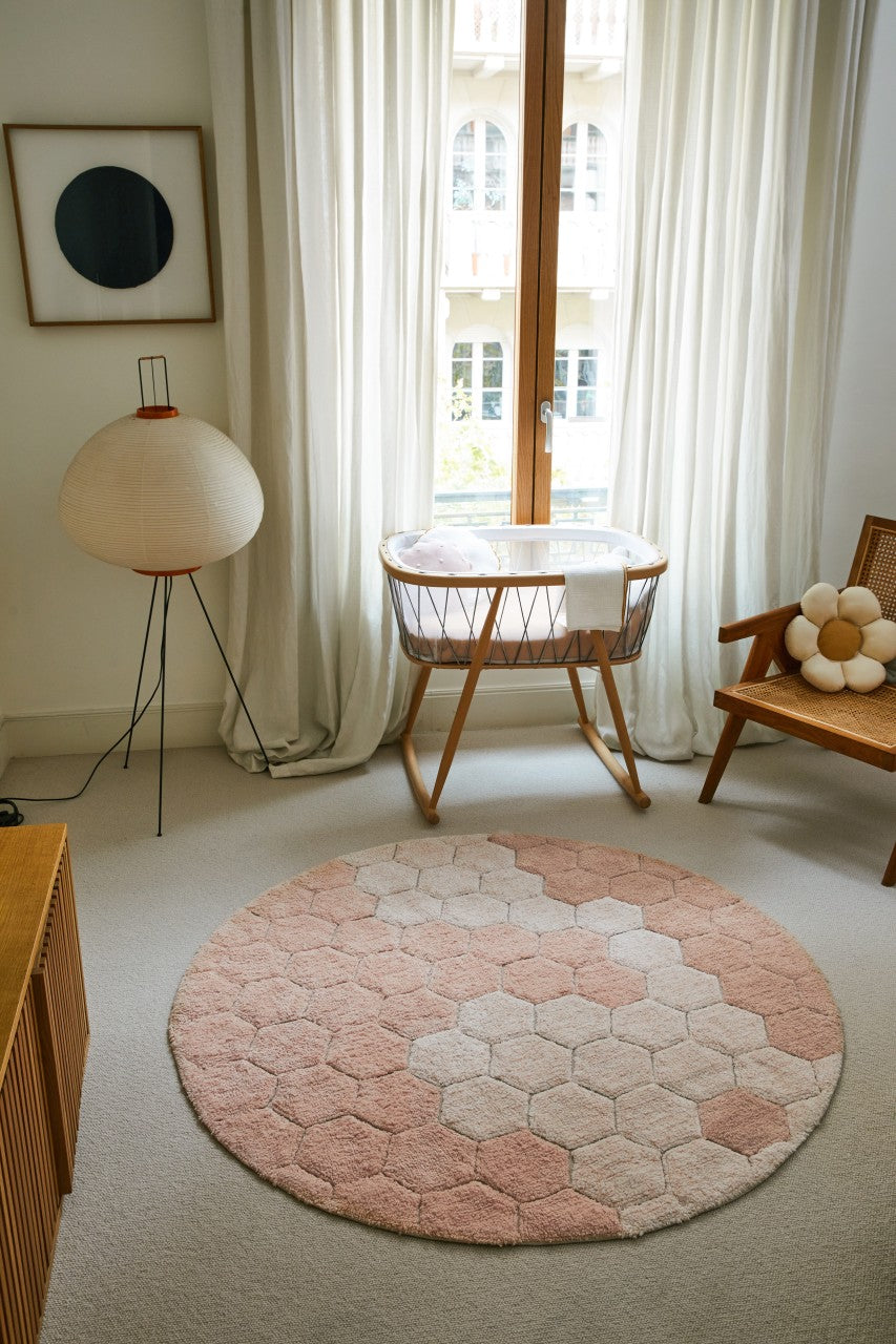 Lorena Canals Tapis rond Honeycomb Rose