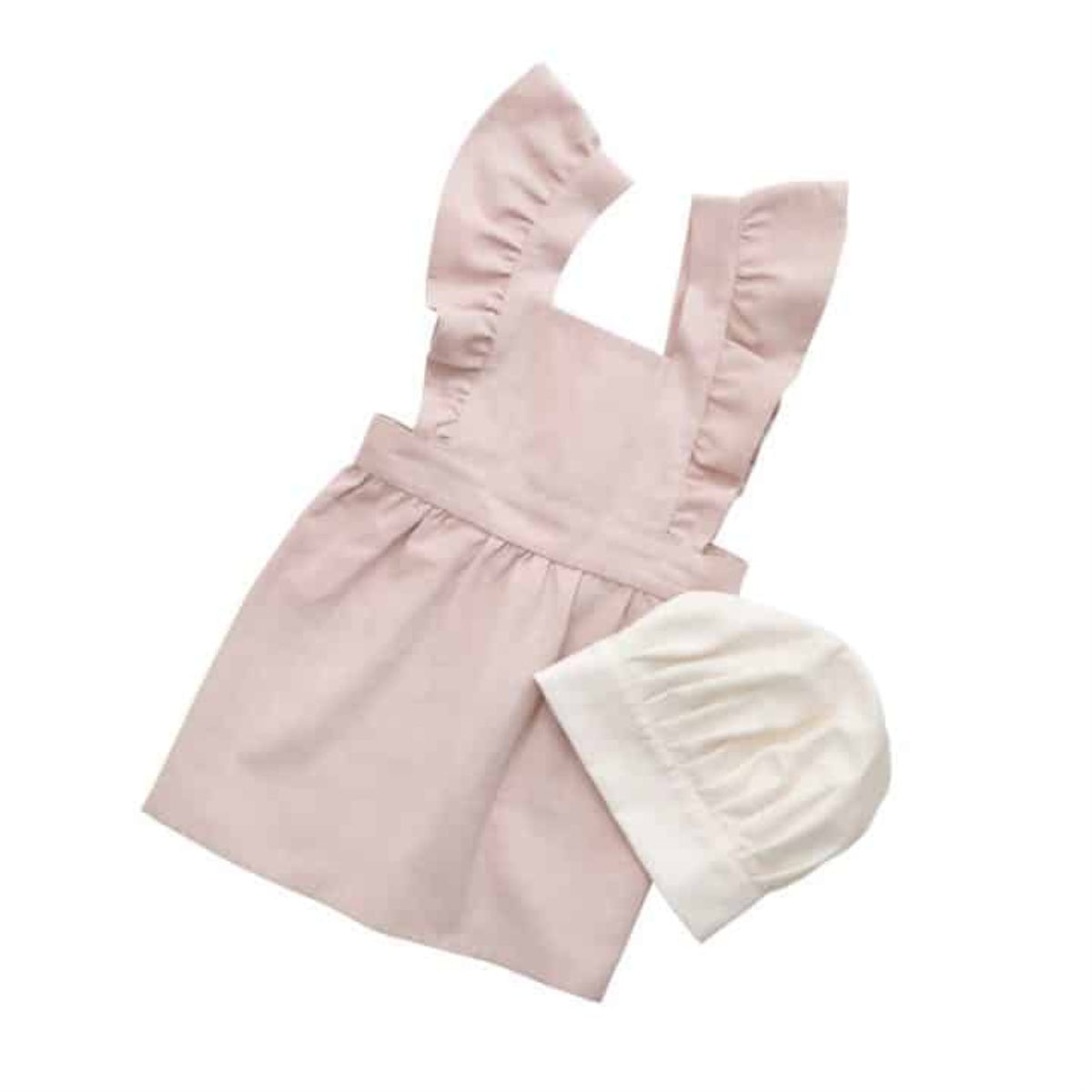 Sebra Tablier pour enfants & toque de cuisine dusty pink/classic white ONE SIZE