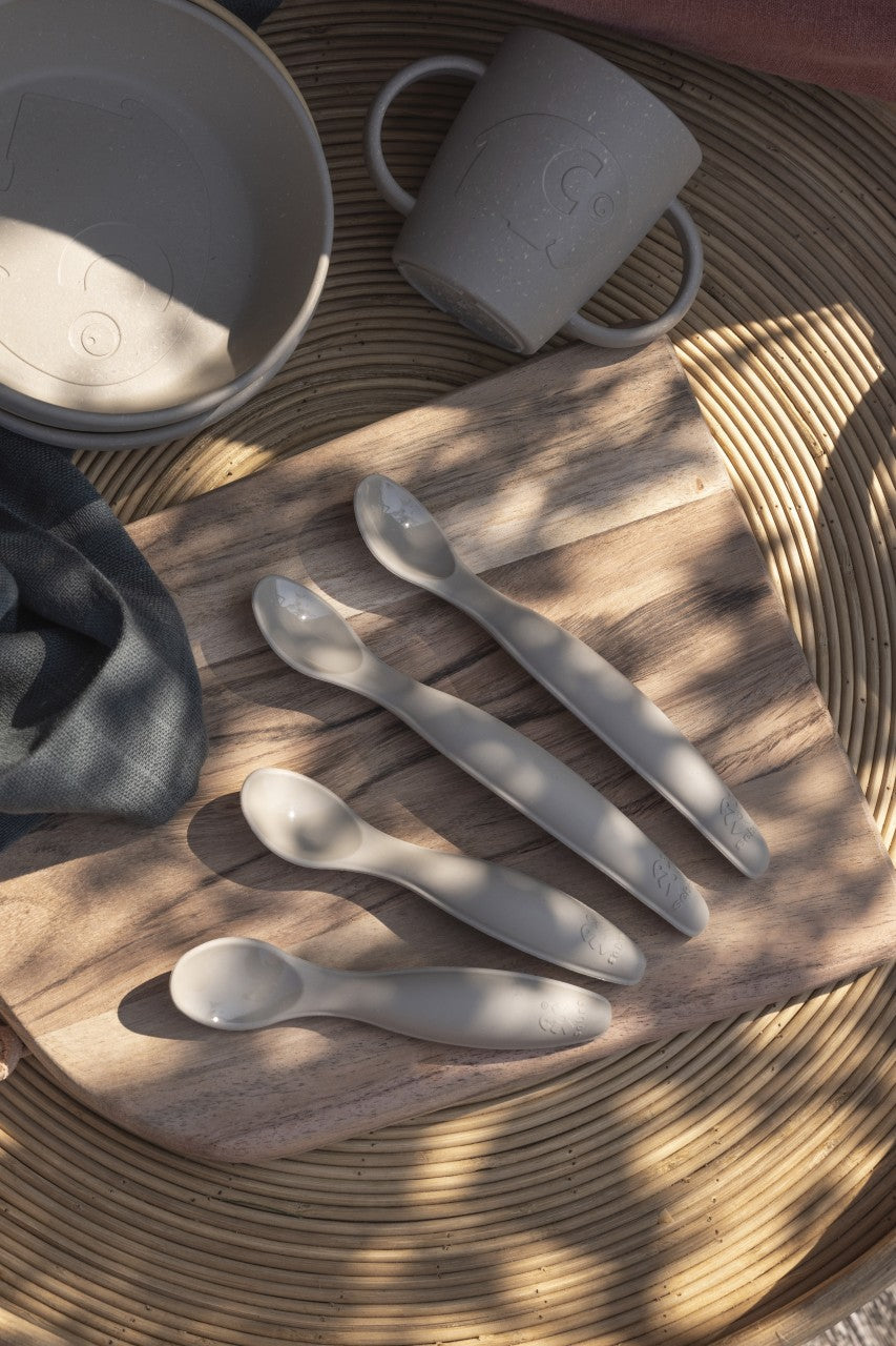 Cucchiaio in silicone Sebra lungo set di 2 Jetty Beige