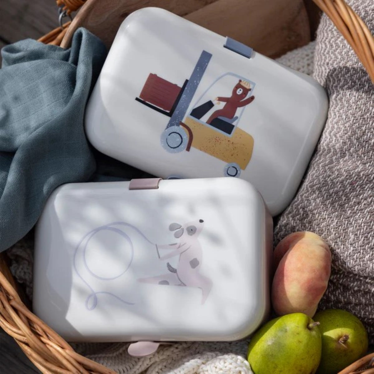 Sebra lunch box with silicone strap Powder Blue