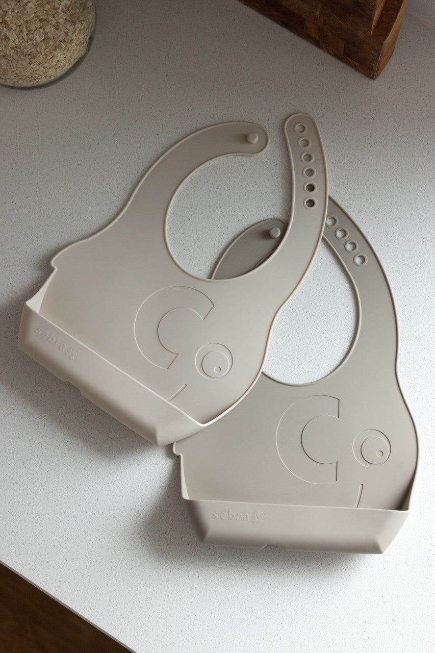 Sebra Silicone Bib Set Jetty Beige