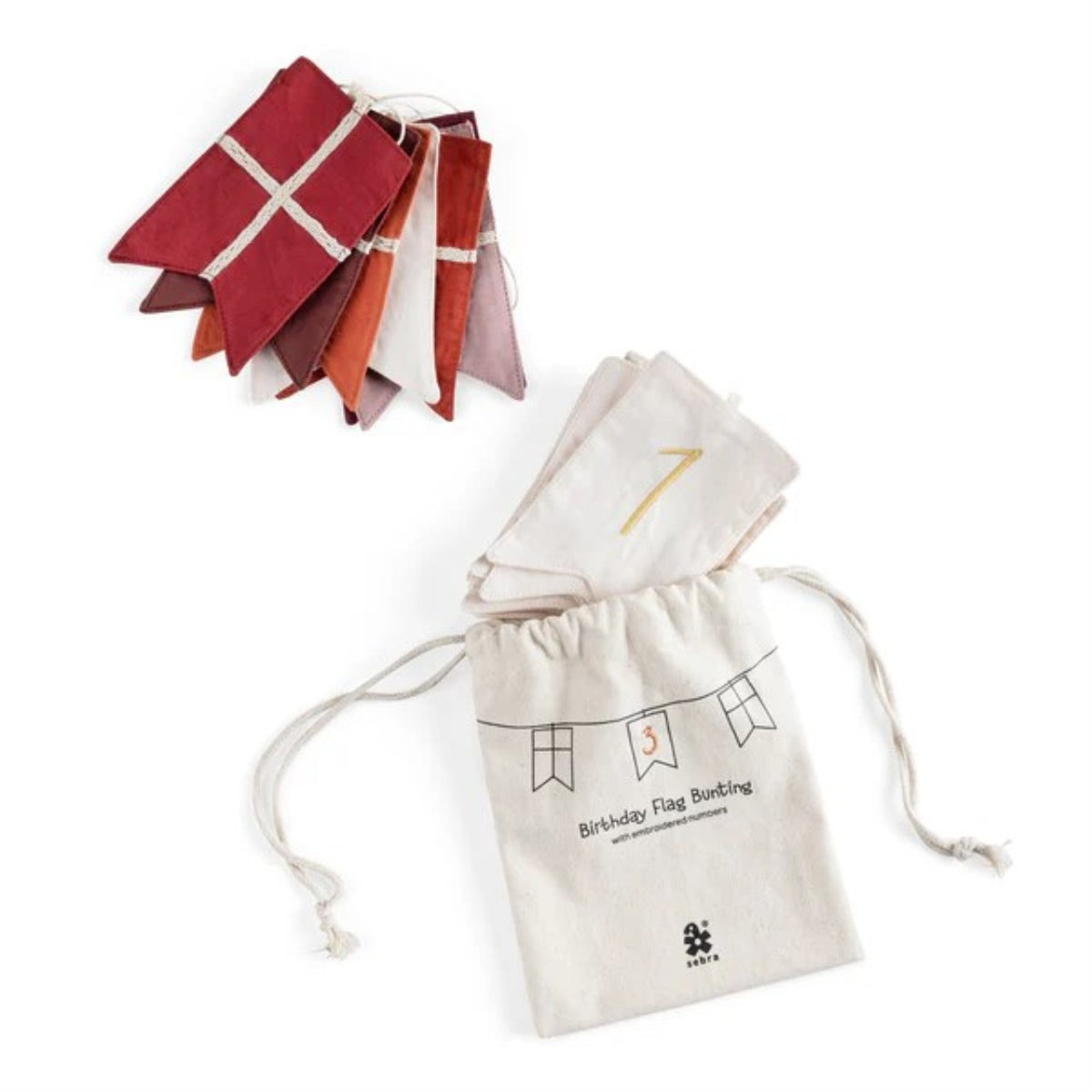 Sebra pennant, birthday flag, numbers 0-9