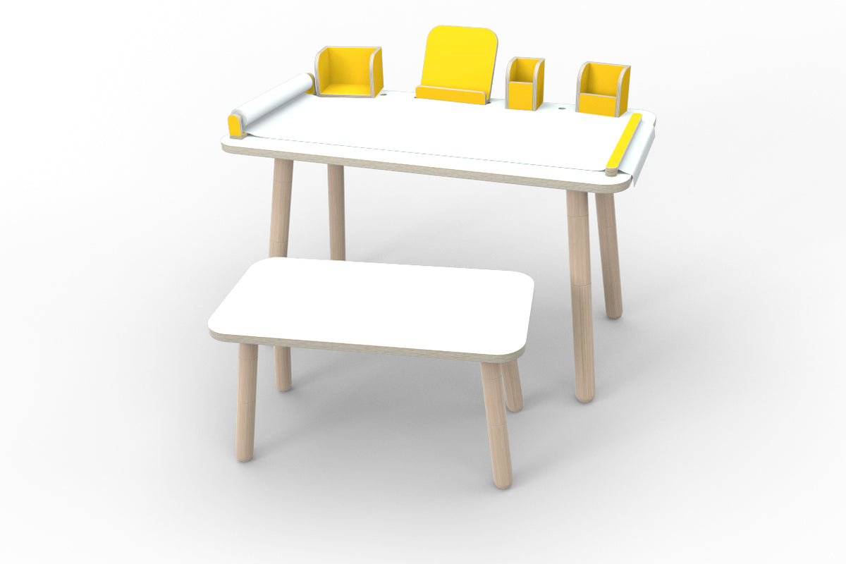 Pure Position growing table complete set with bench gentian blue