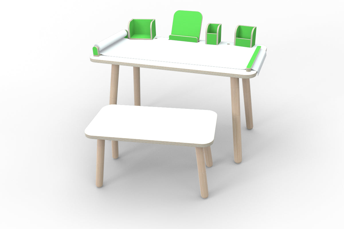 Pure Position growing table complete set with bench gentian blue