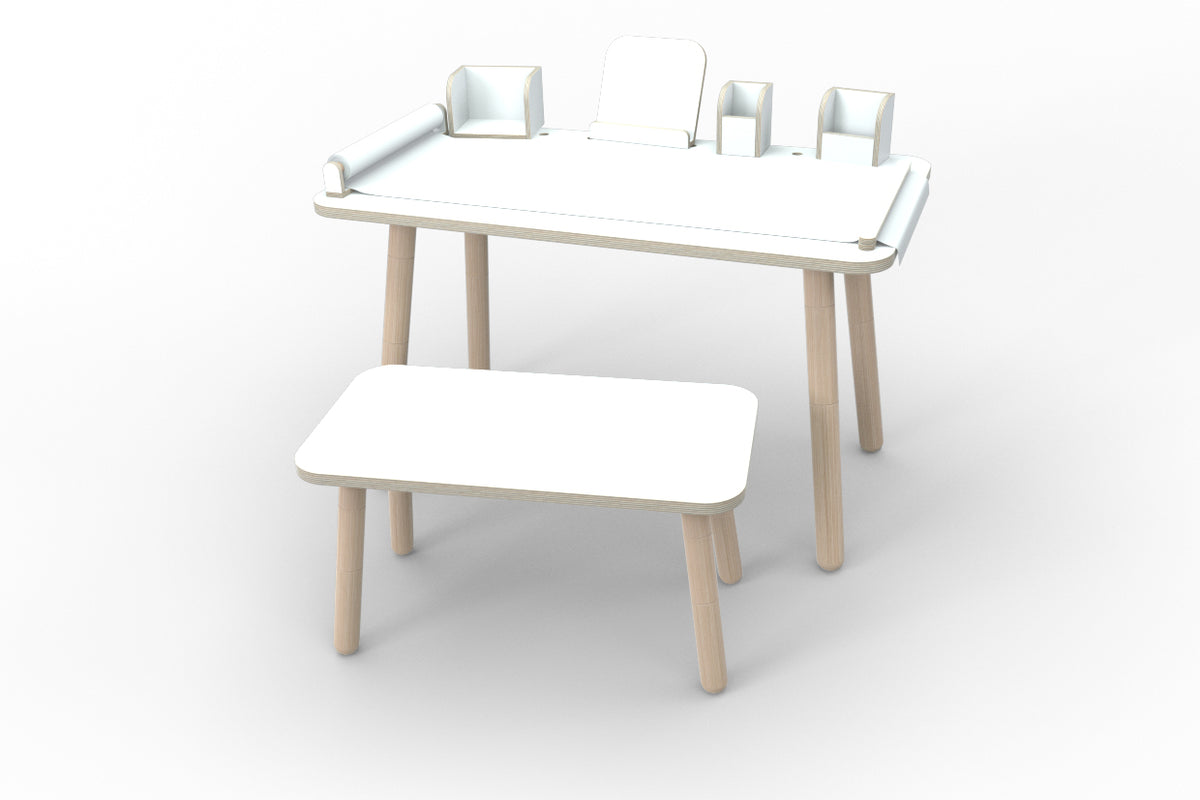 Pure Position growing table complete set with oiled beech bench