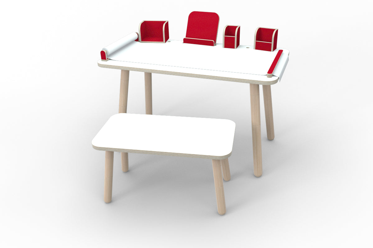 Pure Position growing table complete set with oiled beech bench