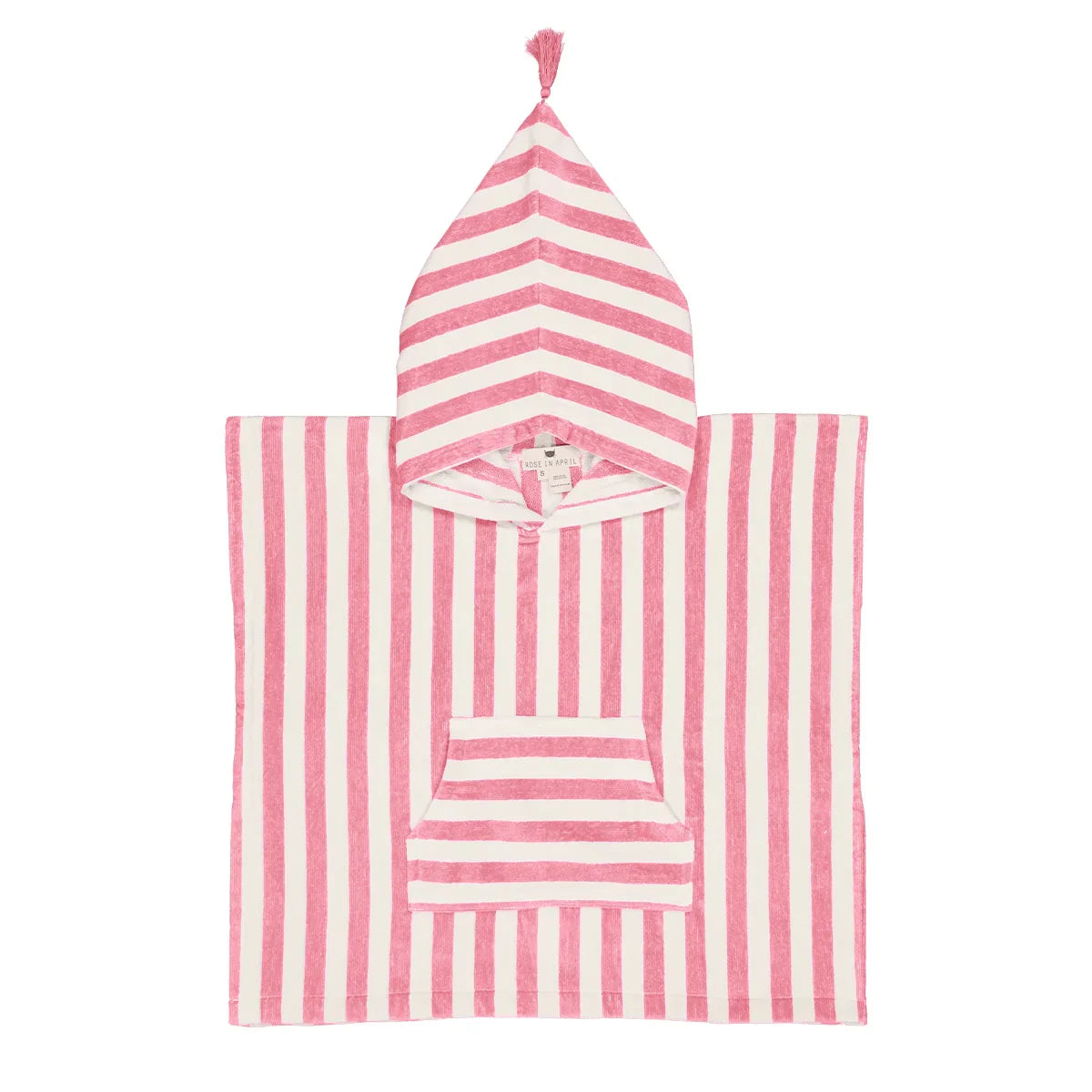 Rosa d'aprile Poncho da bagno a righe Fragola