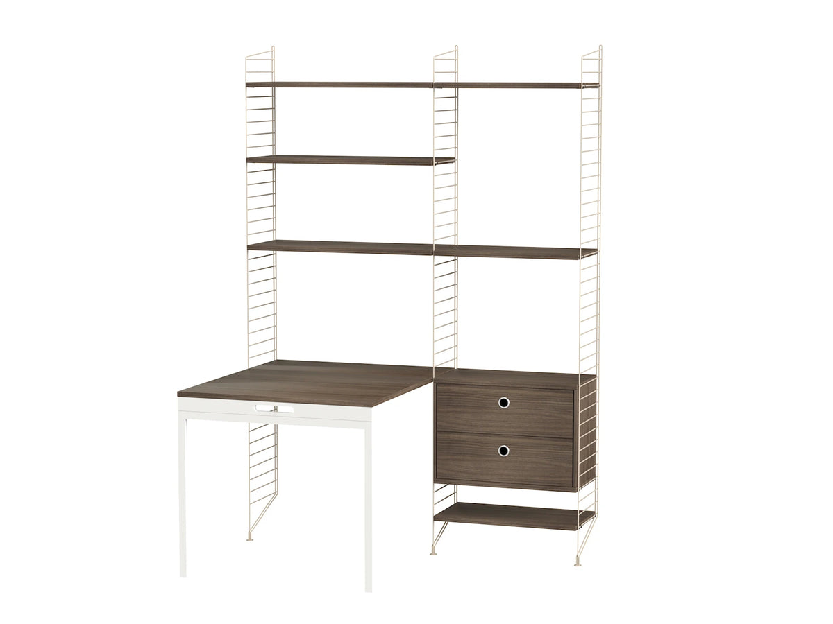 String Furniture Bureau E noir / chêne