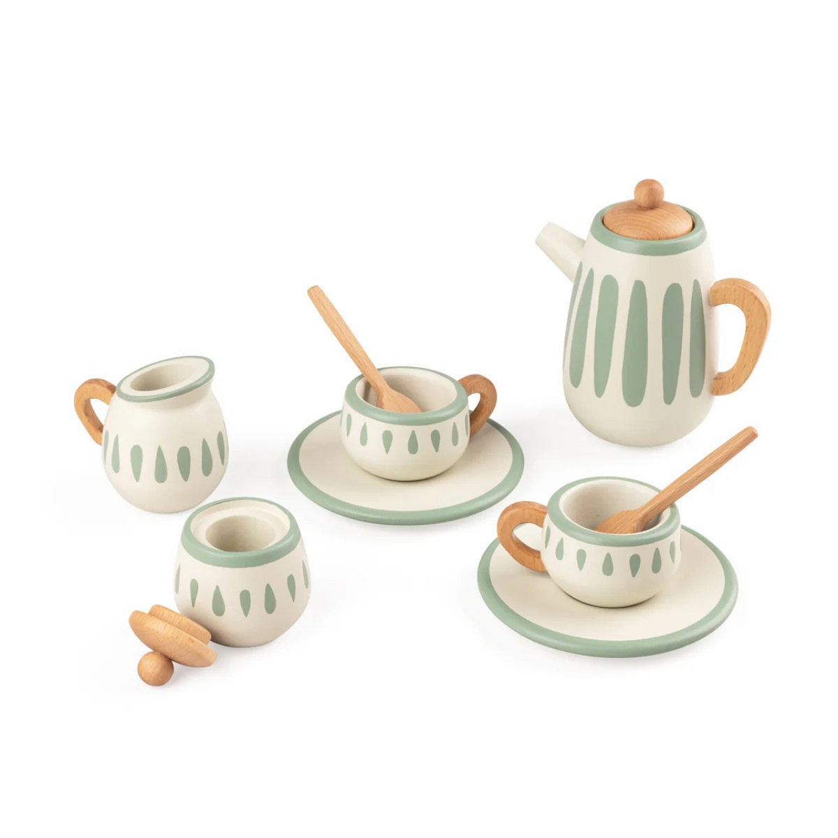 Sebra Tee-Set aus Holz classic white / sage