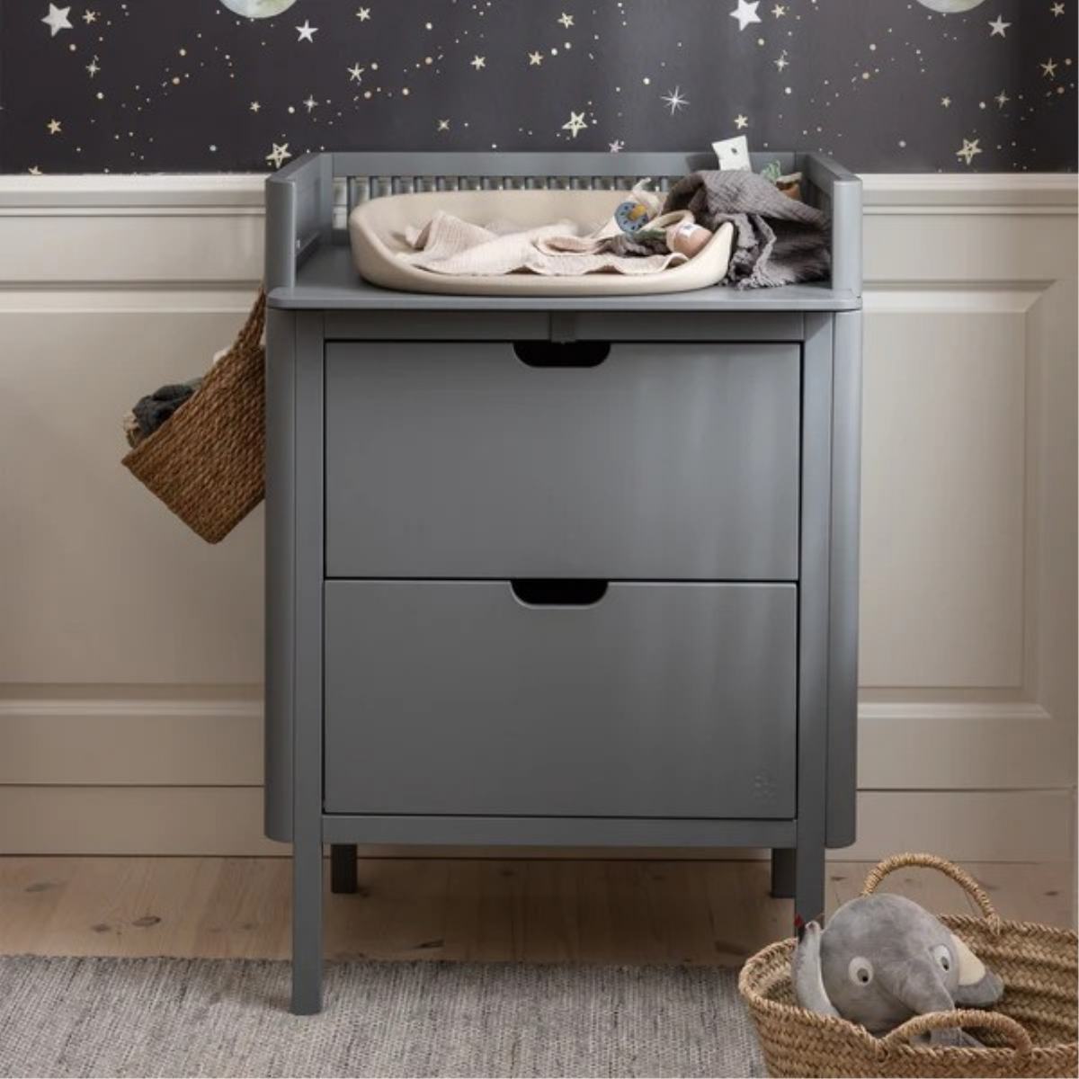 Fasciatoio Sebra con cassetti grigio
