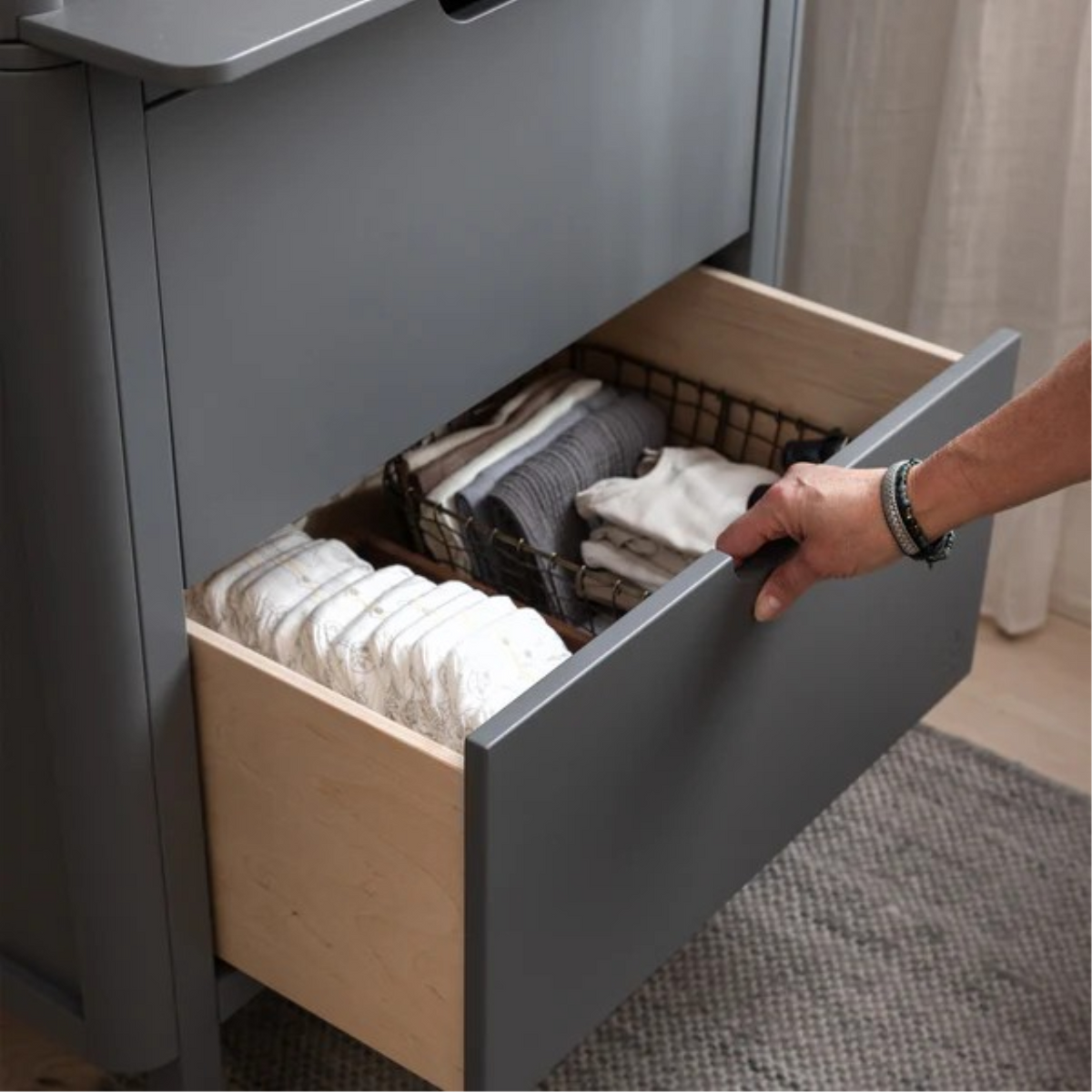 Fasciatoio Sebra con cassetti grigio
