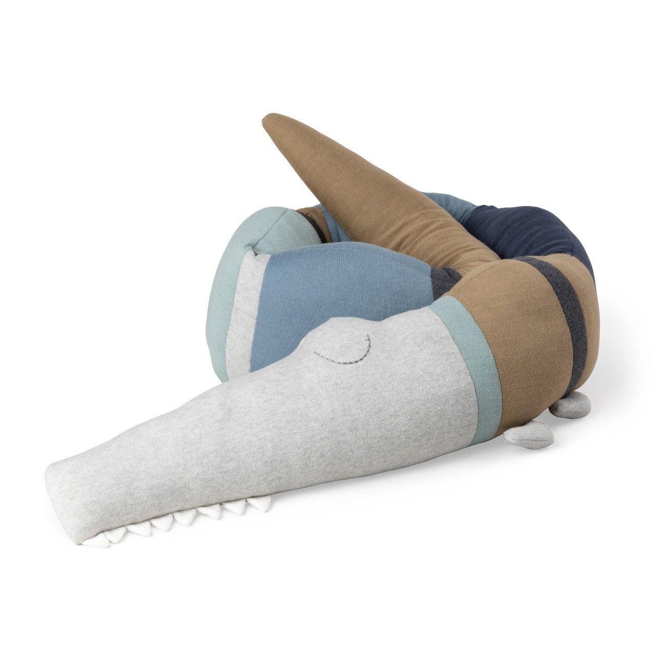 Sebra Serpent de lit tricoté, Sleepy Croc Classic Dusty Blue Mix