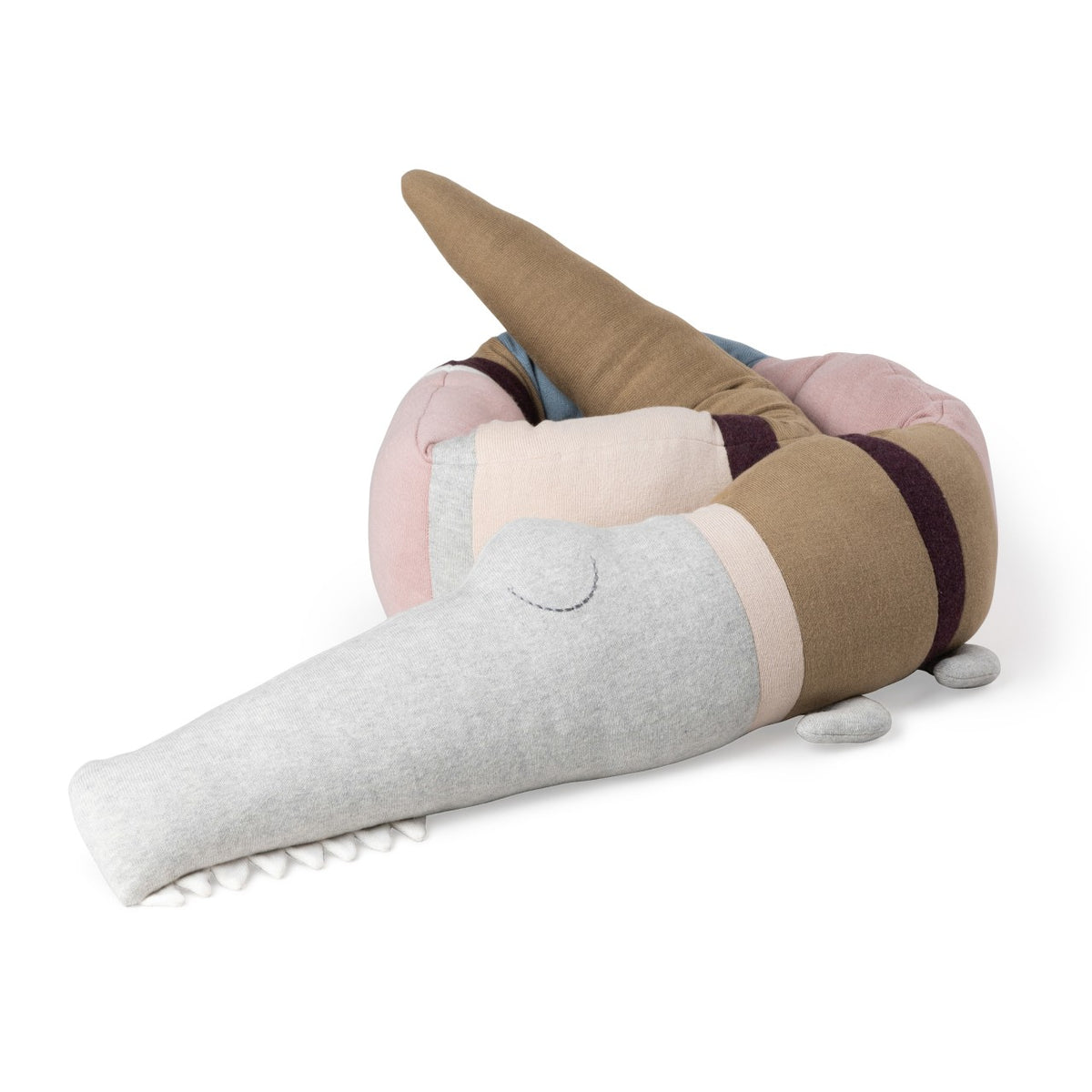 Sebra Knitted Bed Snake, Sleepy Croc Classic Birchbark Rose Mix