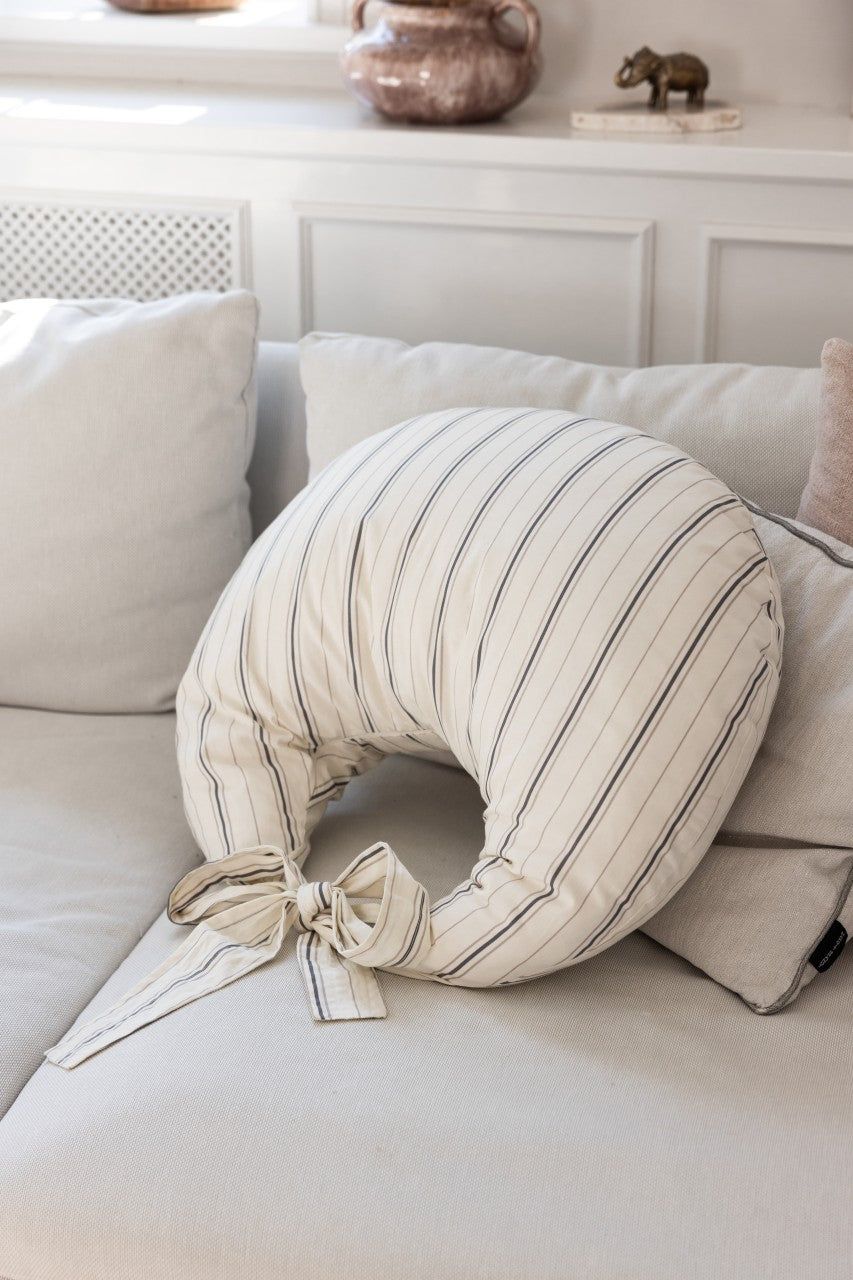 Sebra nursing pillow, organic cotton Classic Cream Stripe