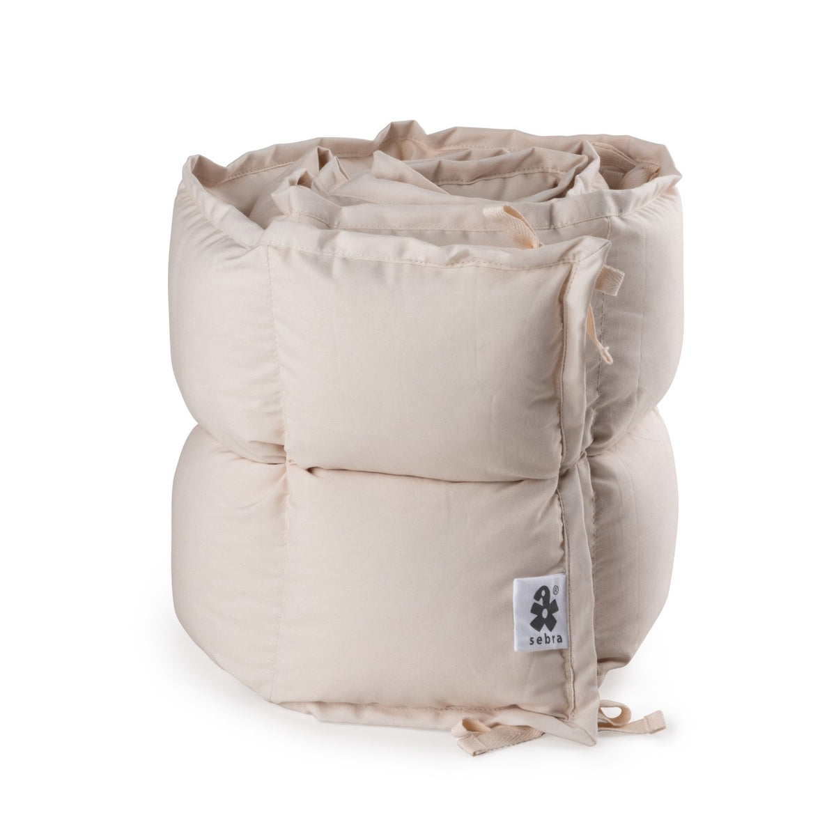 Sebra bed bumper half length, kapok, Uni Classic Birchbark Rose