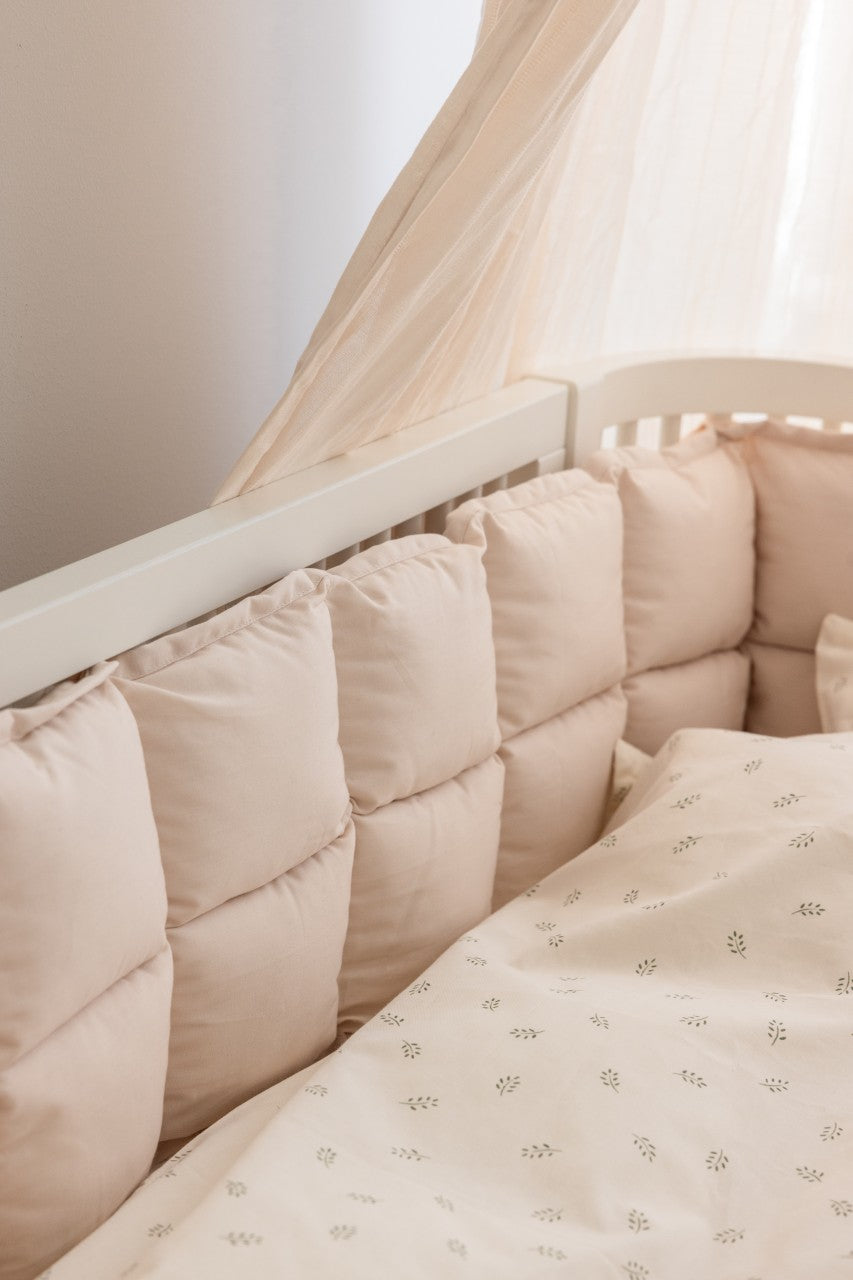 Sebra Bettnestchen, Kapok, Uni Classic Birchbark Rose Stripe