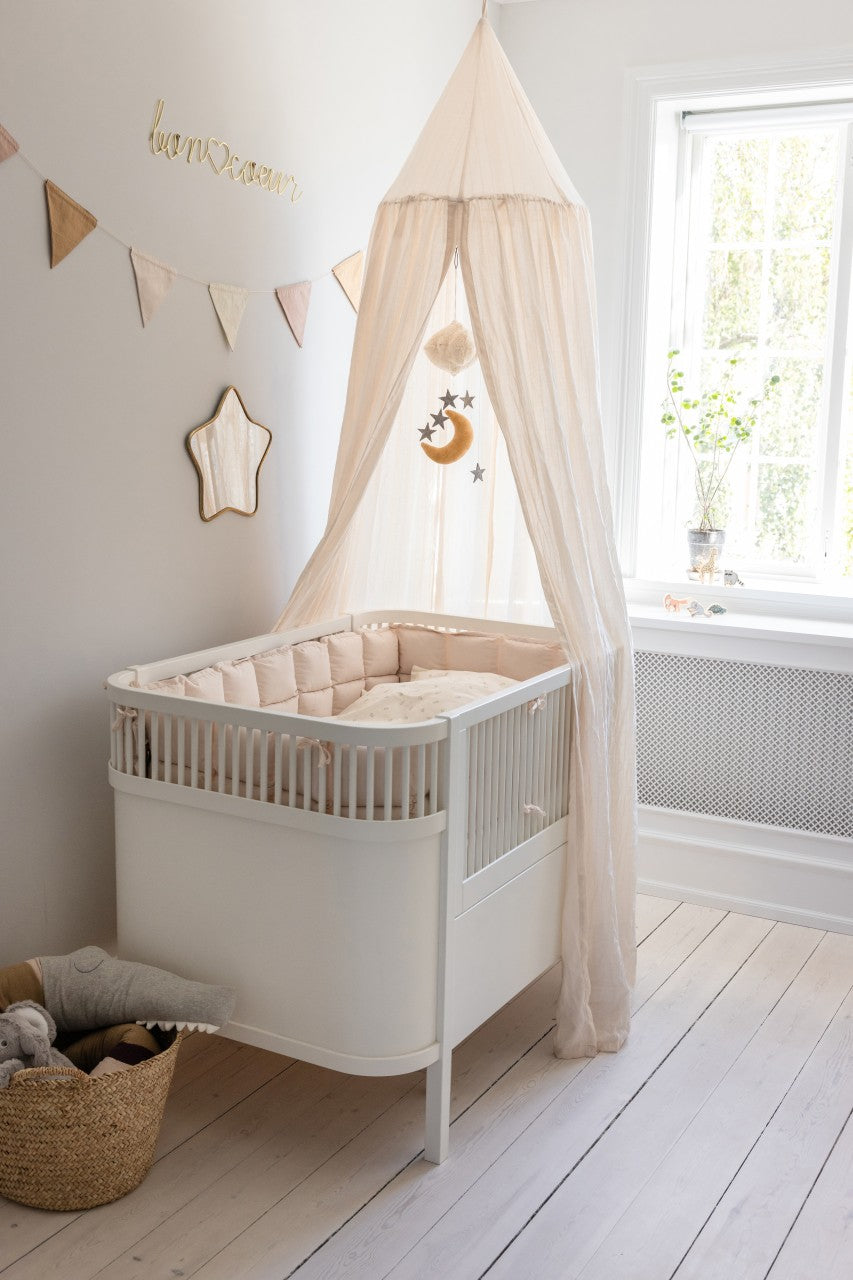 Sebra Bettnestchen, Kapok, Uni Classic Birchbark Rose Stripe