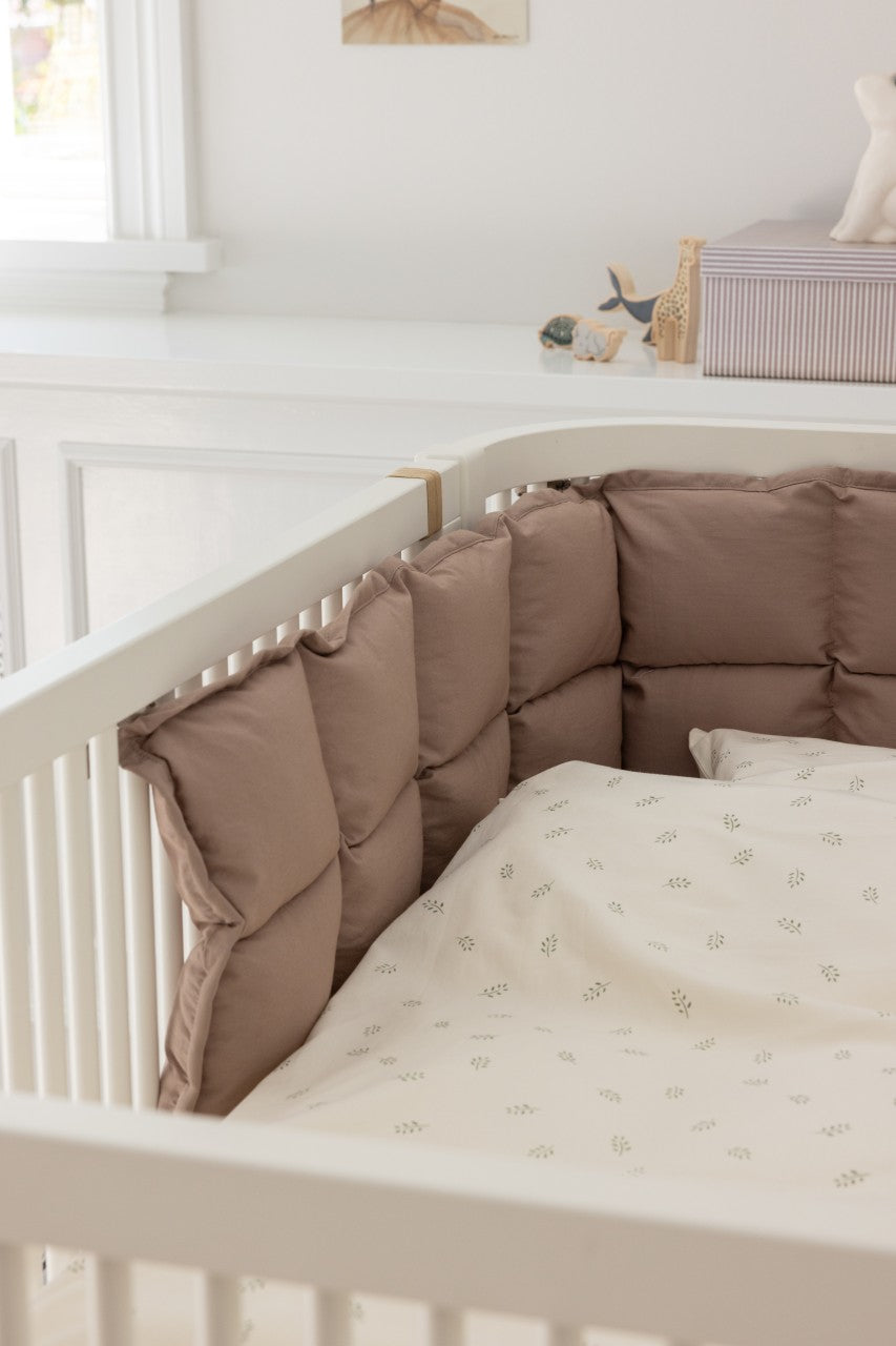 Sebra bed bumper half length, kapok, Uni Classic Jetty Beige