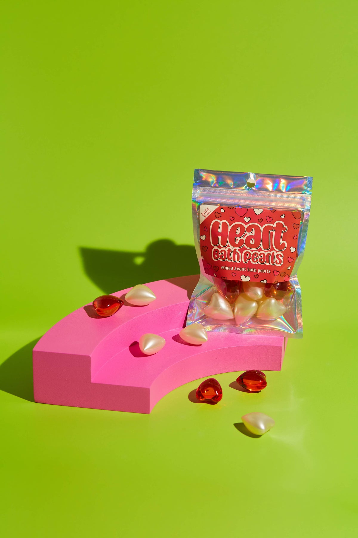 Bare Boutique Herz Badeperlen Erdbeere Vanille 10 Stück
