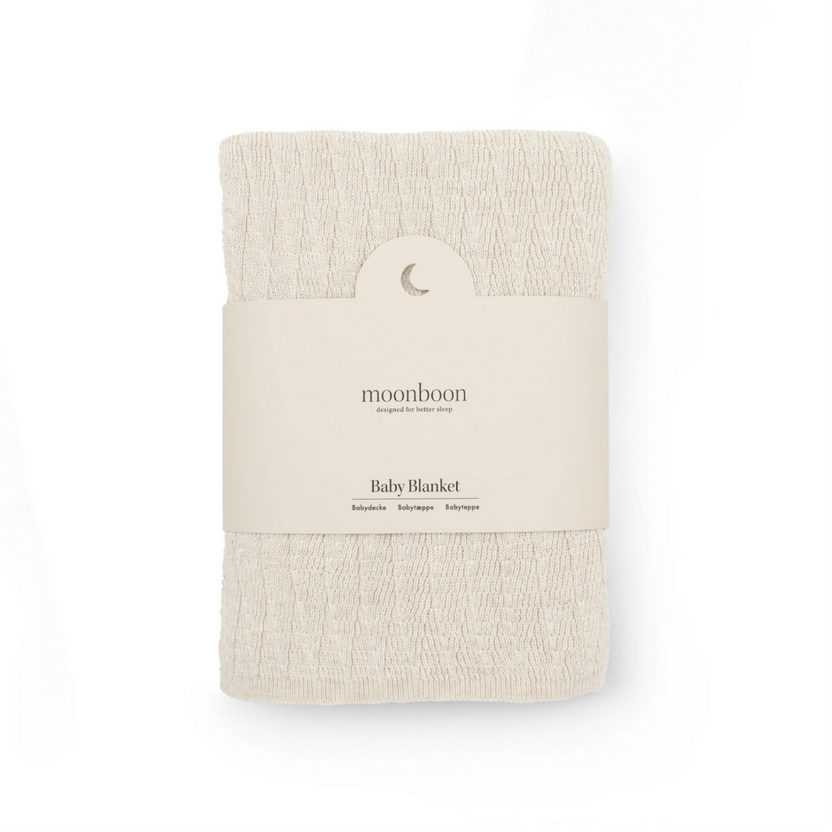 Moonboon Baby Couverture tricotée Nature