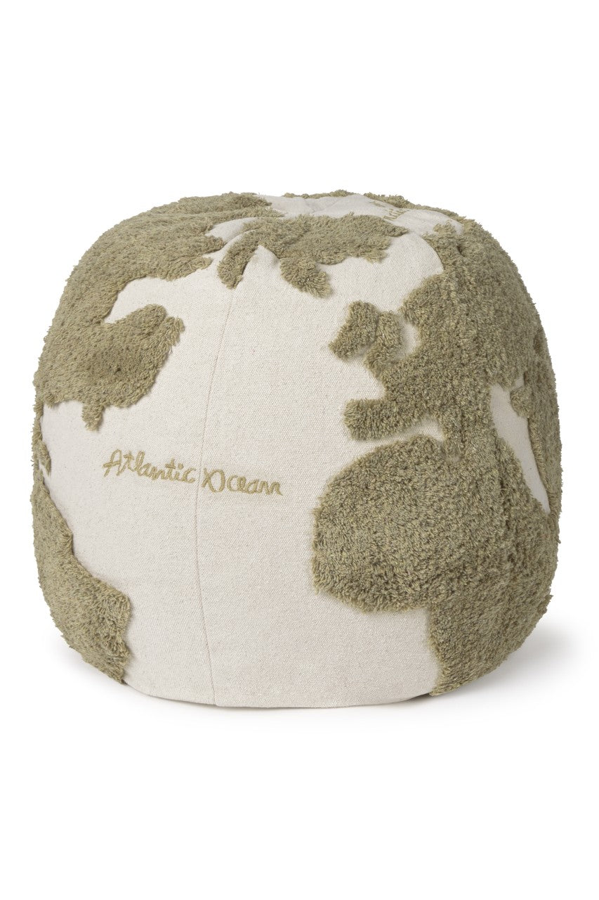 Lorena Canals Pouf World Map rugcycled