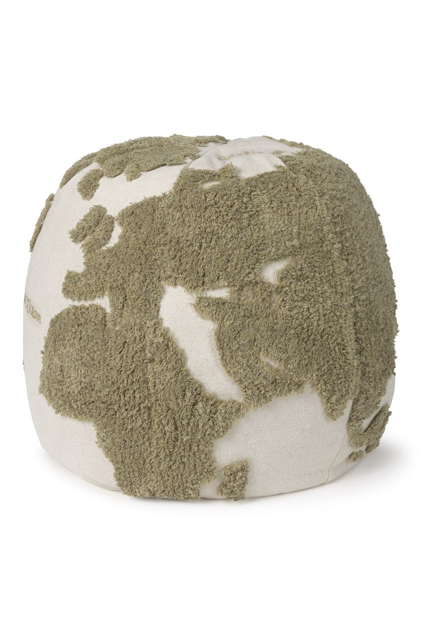 Lorena Canals Pouf World Map rugcycled