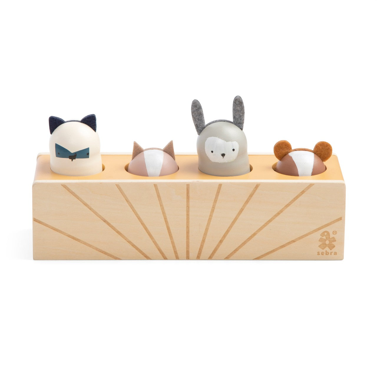 Giocattolo pop-up Sebra, legno Woodland- 25AW Colorato