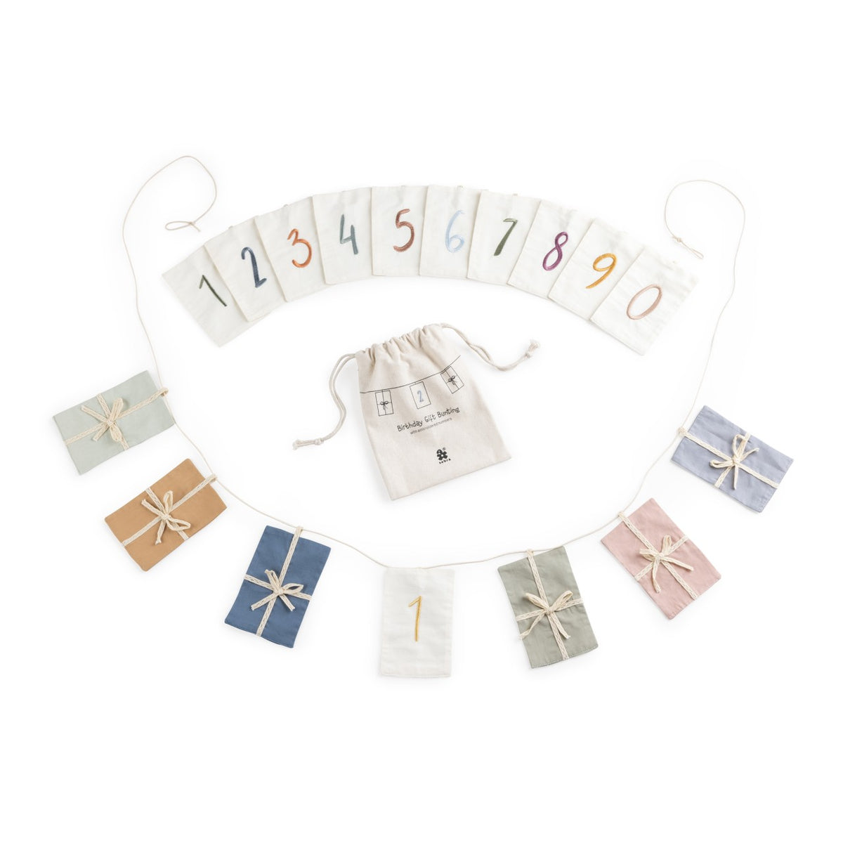Sebra Fanion, Drapeau d'anniversaire, Chiffres 0-9 Classic - 25AW Multicolore