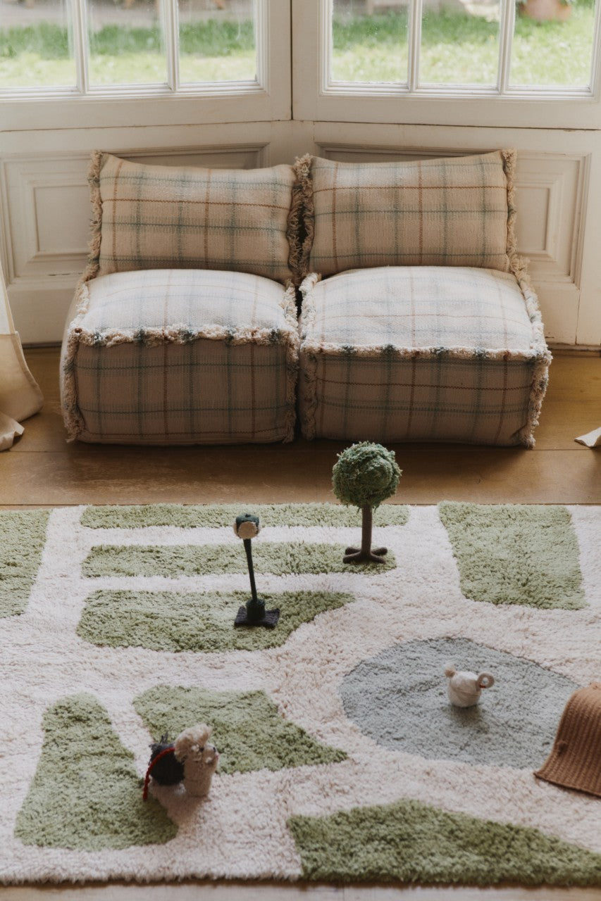 Lorena Canals Pouf Tartan/ Check